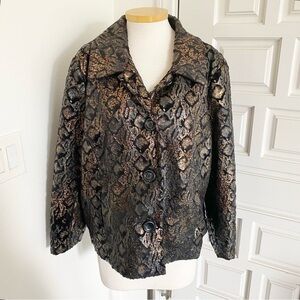Birch Hill Bronze Gold & Black Blazer Jacket Metallic Evening Size 2X